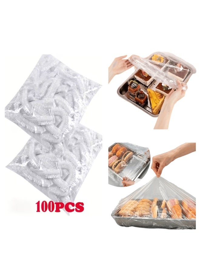 100 قطعة من أغطية الطعام الكبيرة القابلة لإعادة الاستخدام والمرنة للصواني والأواني والمقالي بأقل من 1.50 جنيه مصري - اجعل طعامك صحيًا ونظيفًا من الغبار والحشرات - Image 1